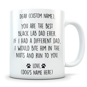 Black Labrador Retriever gifts for men, Black Labrador gifts, Black Lab dad, Black Lab mug, Black Labrador dad, Black Lab gifts image 1