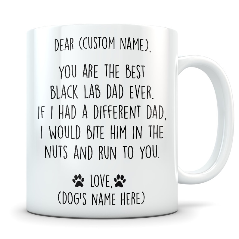 Black Labrador Retriever gifts for men, Black Labrador gifts, Black Lab dad, Black Lab mug, Black Labrador dad, Black Lab gifts image 1