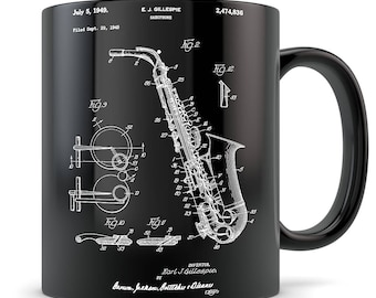 Saxophone gift, saxophone patent, saxophone mug, saxophone gift for men, saxophone gift for women, saxophone gift idea, saxophone teacher