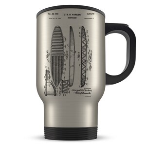 Surfing gift, surfing travel mug, surfer gift, surfing gift for men, surf gift, surf mug, surfer travel, surfer coffee mug, patent mug