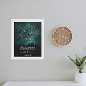 The stars on the night you were born, personalized print, custom print, gift for her, gift for him, birthday gift, star gift image 11