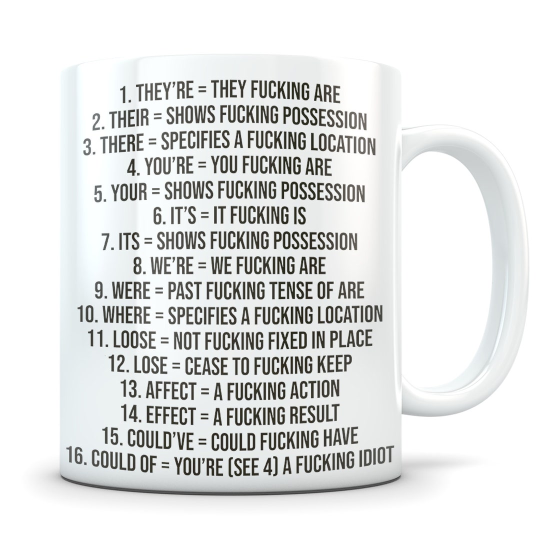 Grammar Mug, Spelling Mug, Spelling Gift, Mug Grammar, Copywriter Mug