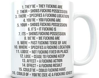 Grammar mug, spelling mug, spelling gift, mug grammar, copywriter mug, copywriter gift, editor gift, editor mug, spell check mug