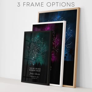 a picture frame with a picture of a night sky