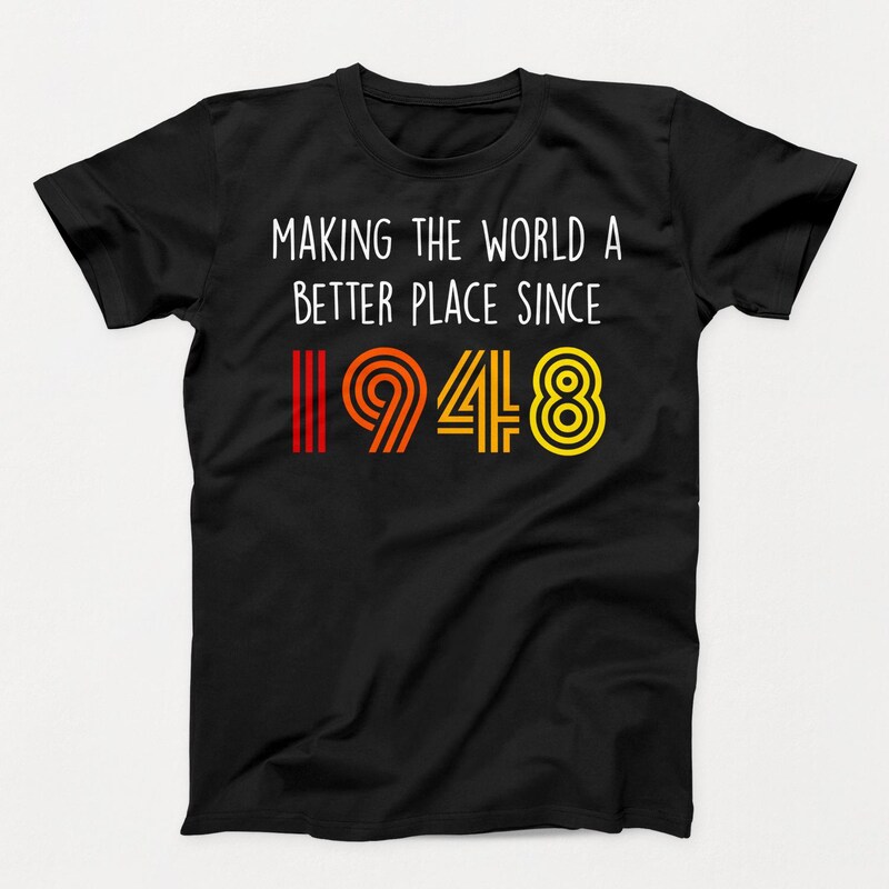 Awesome Since 1948 - 77th Birthday Gift T-Shirt For Men (Custom Year Available) - View #8