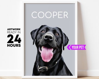 Personalized labrador retriever gift, labrador art, lab portrait, lab gift, black lab gift, lab mom, lab dad, lab memorial gift, lab photo