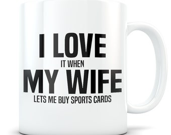 Sports Collector Gift, sports fanatic gift, sports cards, sports cards gift, baseball cards, hockey cards, football cars, I love my wife
