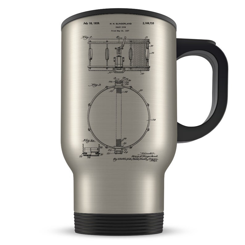 Drummer gift, drummer travel mug, drum travel mug, drummer gift idea, drumming gift, drum travel mug, drummer coffee mug image 1