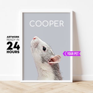 Rat gift, rat mom, rat dad, rat memorial, personalized rat, rat print, rat keepsake, custom rat gift, pet rat, mouse gift, mouse mom