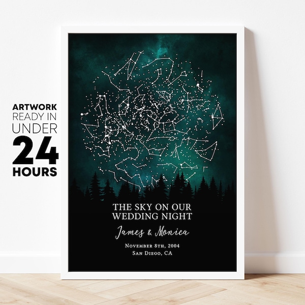 Personalized husband and wife print custom anniversary wall art valentine's day gift for him