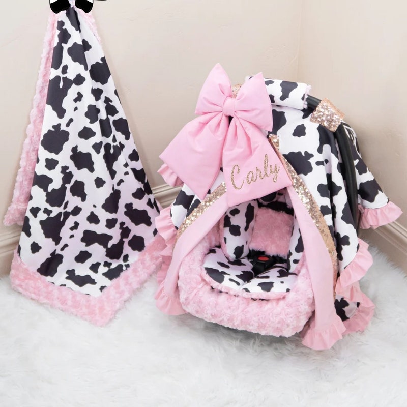 Abstract Neon Cow Print Pet Car Seat Cover