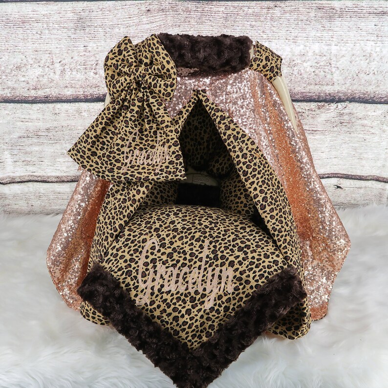 Baby Car Seat Cover Baby Headrest Cushion Set Rose Gold Etsy