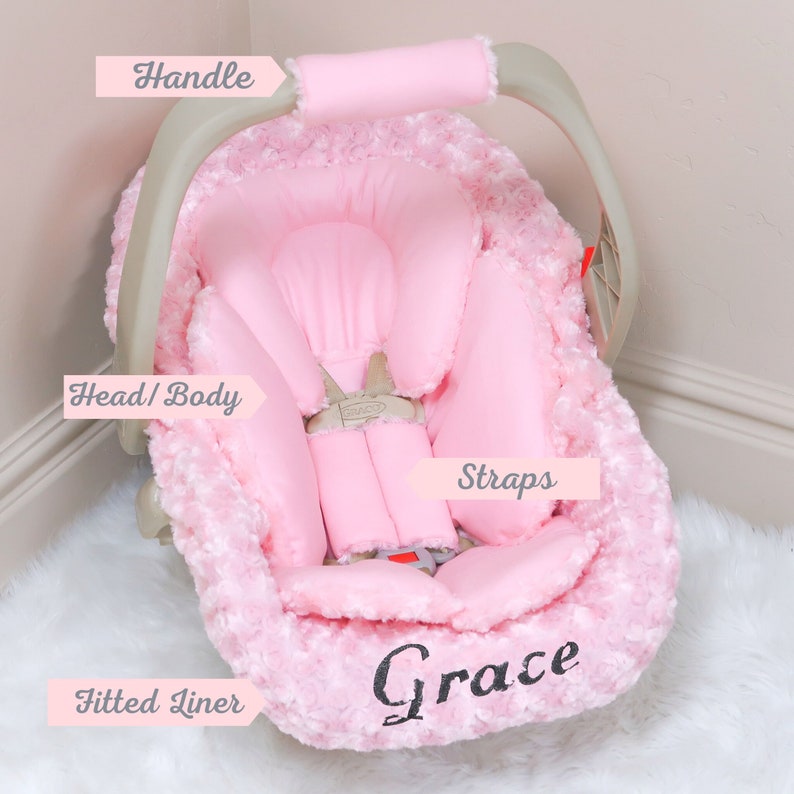 Pink & Black Sparkle Baby Girl Car Seat Accessories Sparkle Etsy