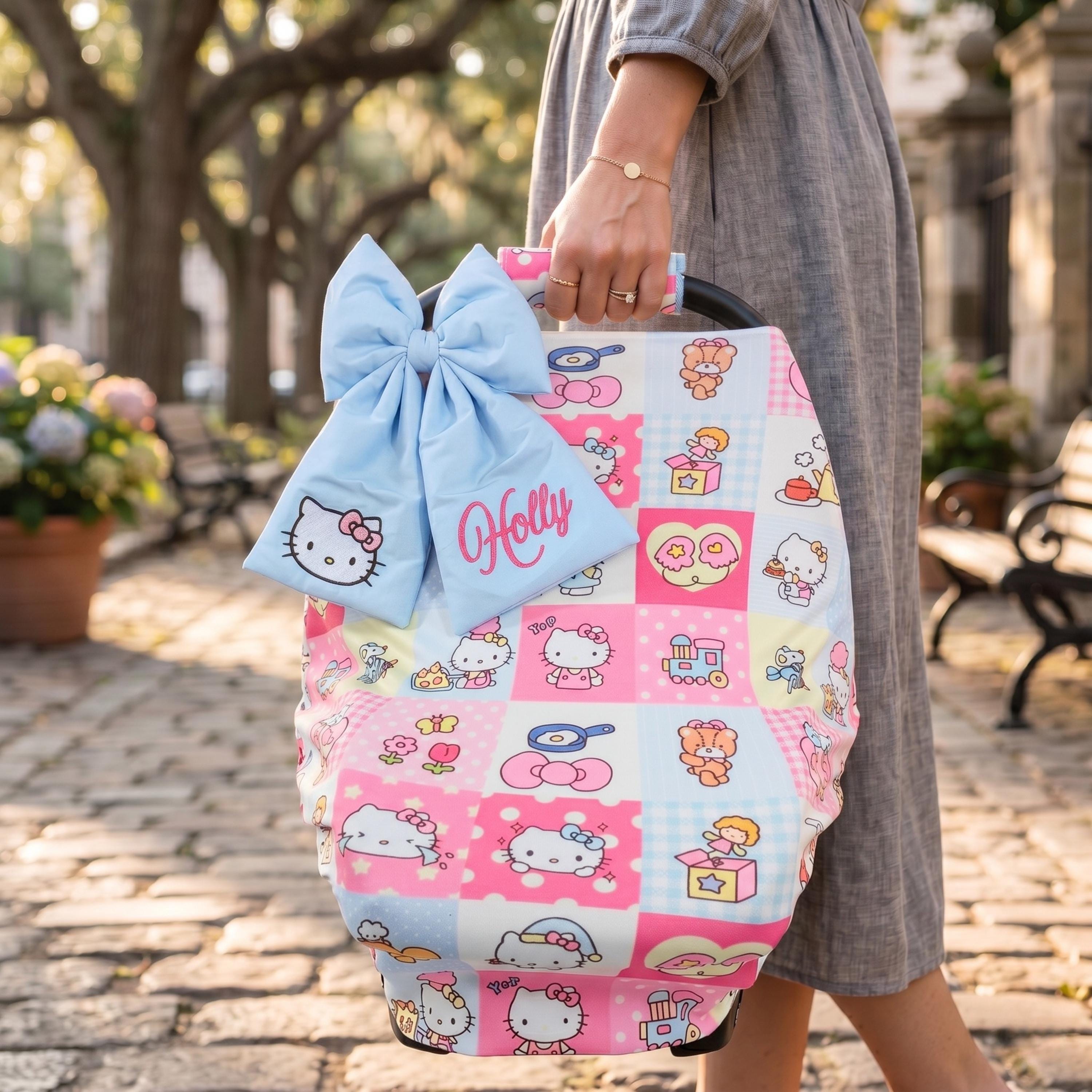 Hello Kitty Baby Car Seat Cover | Stretchy Nursing Cover