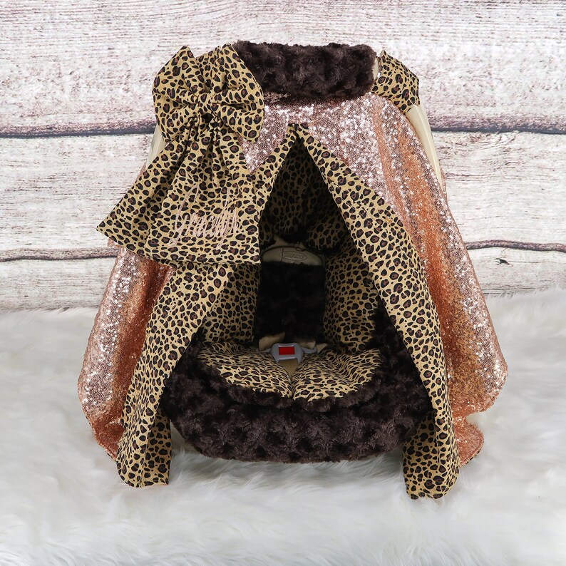 Baby Car Seat Cover Baby Headrest Cushion Set Rose Gold Etsy