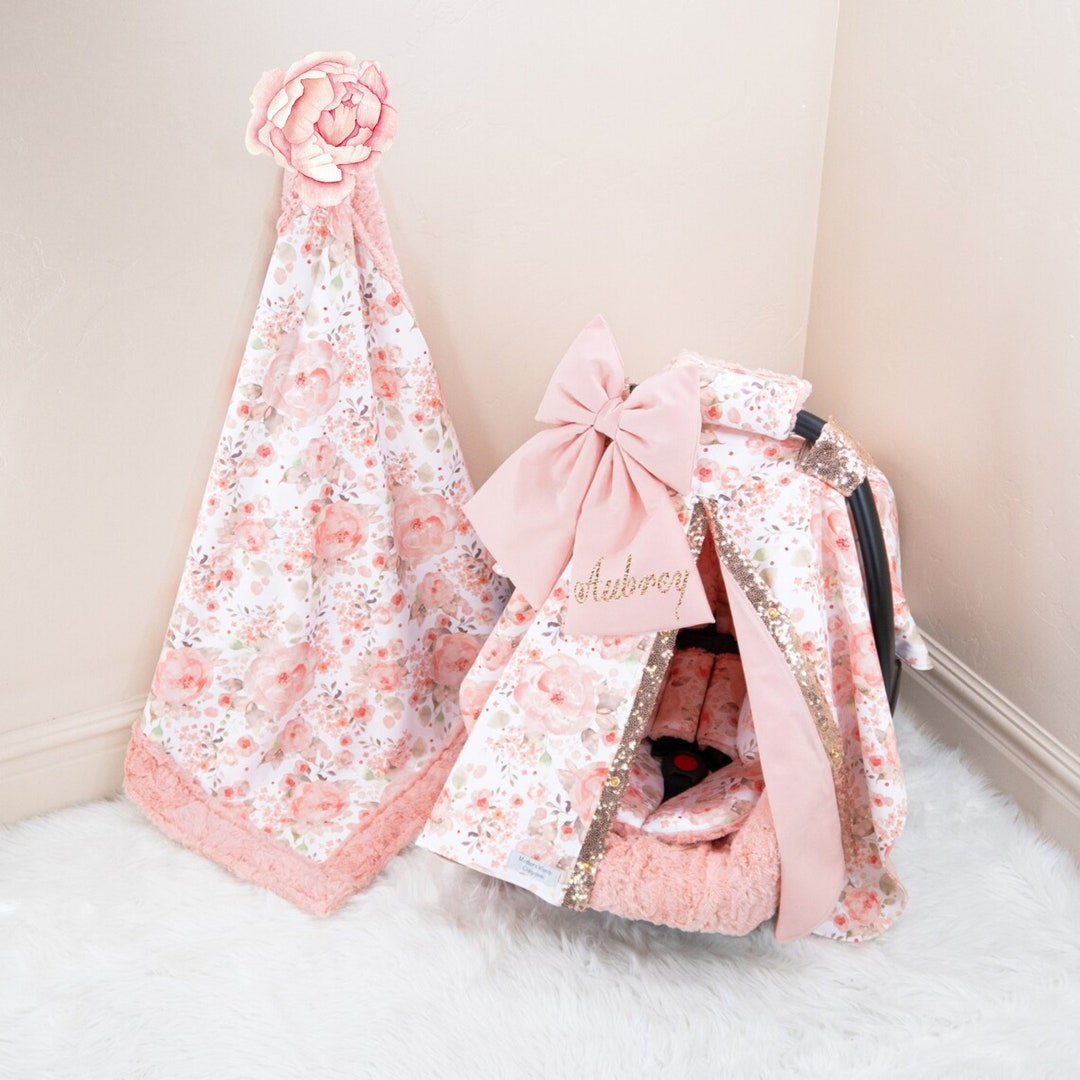 Baby Girl Pink Car Seat Covers Baby Peach Blossoms Baby Car Seat
