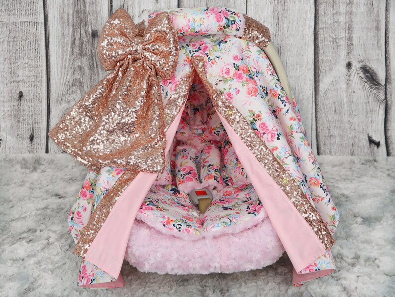 Baby Car Seat Cover Baby Headrest Cushion Set Mini Pink Etsy