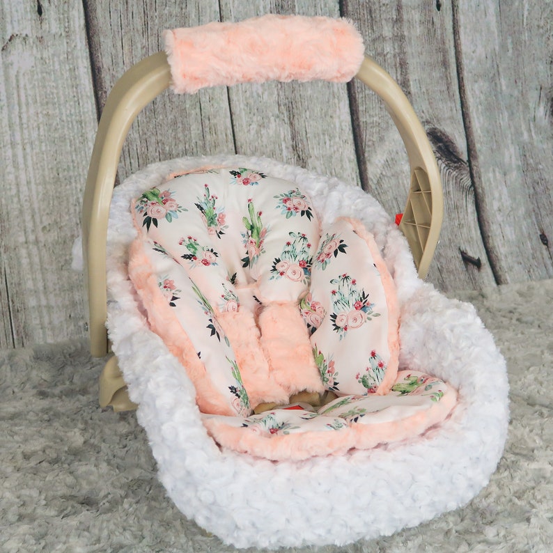 Baby Car Seat Cover Baby Headrest Cushion Set Floral Etsy