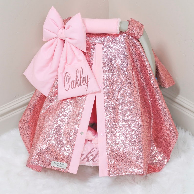 Pink Sparkle Baby Girl Car Seat Accessories Pink Sparkle Etsy