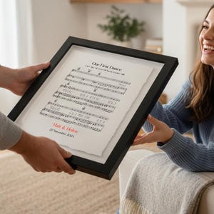 Personalised Sheet Music Print | Float Mounted Frame Option