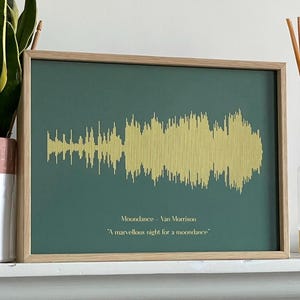 Custom Metallic Soundwave Art, Favourite Song Personalised Print | Gold Foil | First Anniversary Paper First Dance | Unframed Or Framed