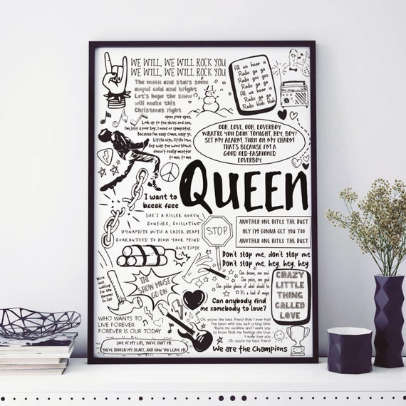 Queen lyrics print