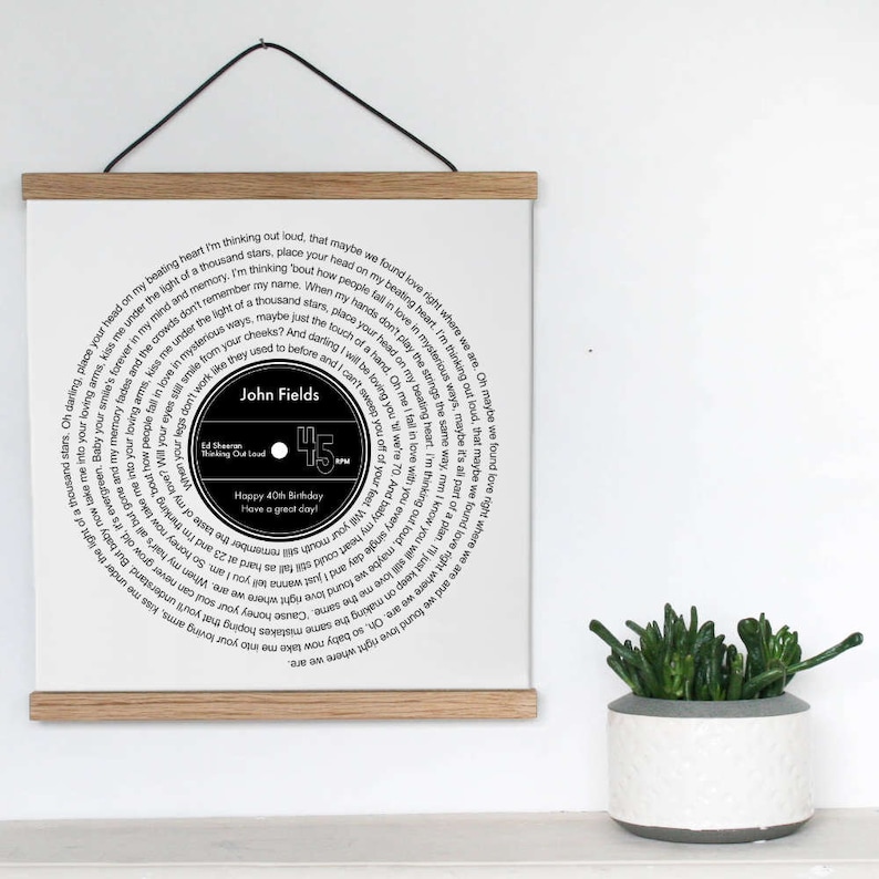 Personalised Favourite Song Lyrics Vinyl Record Print Etsy UK