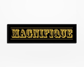 Magnifique Panoramic Print | Bold Colourful Retro Panoramic Wall Art | New Home Decor | Framed Or Unframed