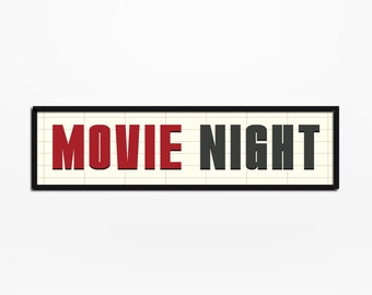 Movie Night Panoramic Print | Bold Colourful Retro Panoramic Wall Art | New Home Decor | Framed Or Unframed