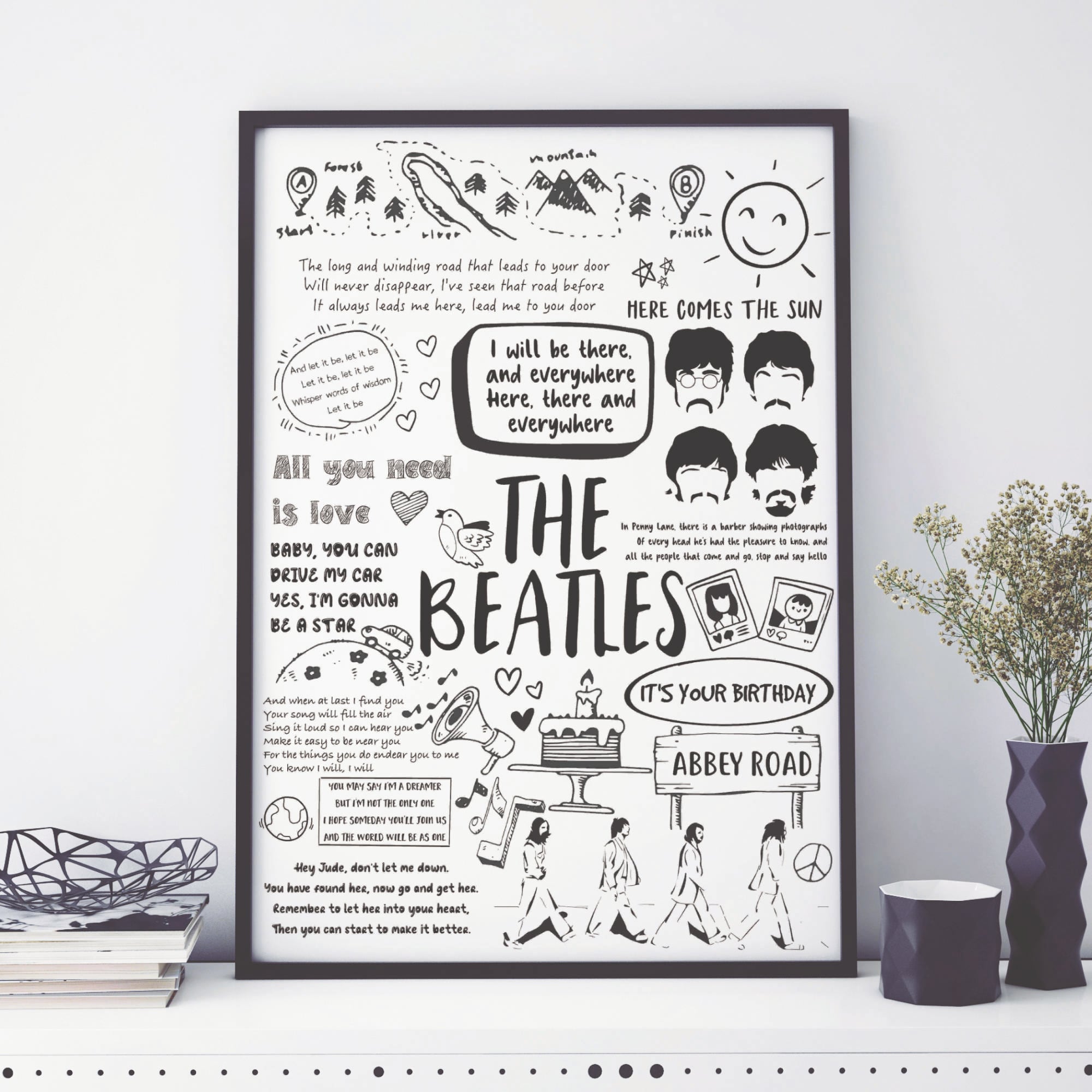 Here There and Everywhere Print the Beatles Beatles Lyrics 