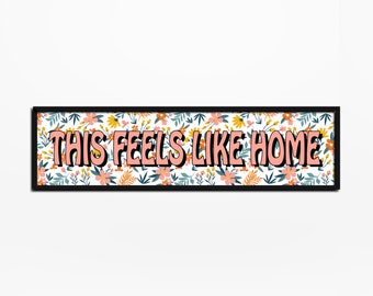 This Feels Like Home Panoramic Print | Bold Colourful Retro Panoramic Wall Art | New Home Decor | Framed Or Unframed