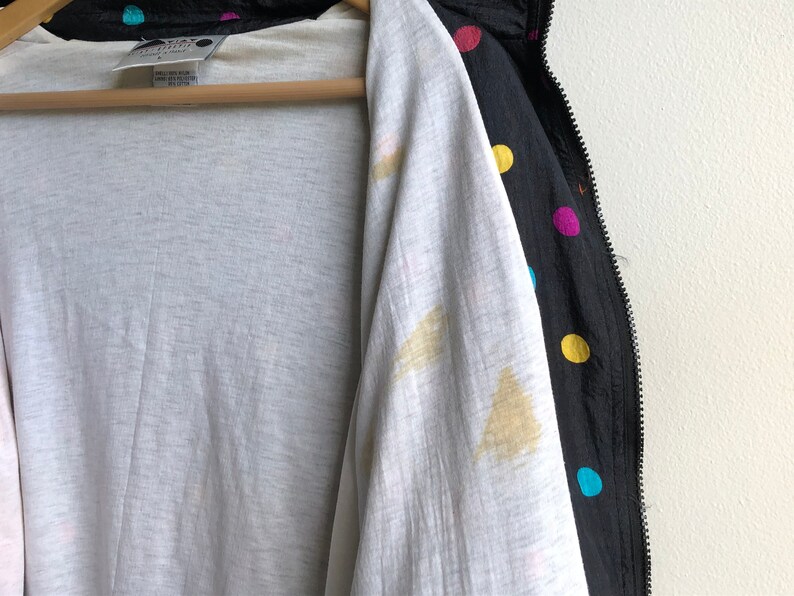 striped jacket warmup jacket rainbow polka dot jacket AVIAT SPORTIF JACKET \\\\ vintage nylon jacket women/'s large stained lining