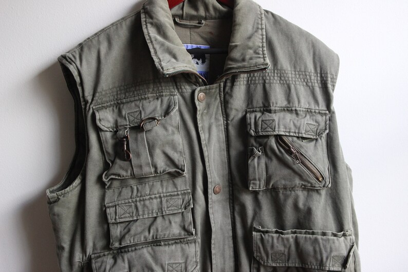 see measurements no tag size 80s vest HEAVY ARMY VEST \\\\ today/'s news brand 80s army vest pockets heavy hunting vest army vest