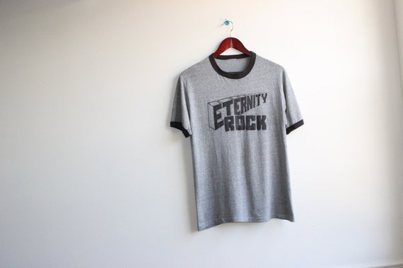 ETERNITY ROCK TSHIRT // 80s vintage ringer t shirt
