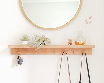 Hallway shelf - Wall mount coat rack, Shelf storage, Entryway shelf, Coat hanger, Coat hooks, Floating shelf, Hat rack, Entryway