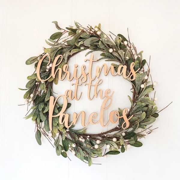 Personalised Christmas Front Door Wreath Sign (no wreath)  - Front Door Sign, Christmas wreath sign, Merry Christmas Sign, Holiday Decor