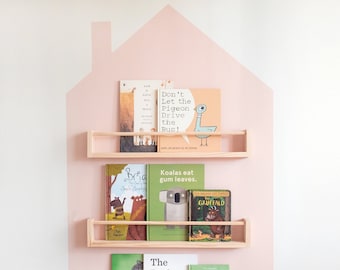 Wall Bookshelves Set (Set of 2 or 3) - Bookshelves Wood, Bookshelves Wall, Montessori Bookshelves, Baby Bookshelf, Toddler Bookshelf,