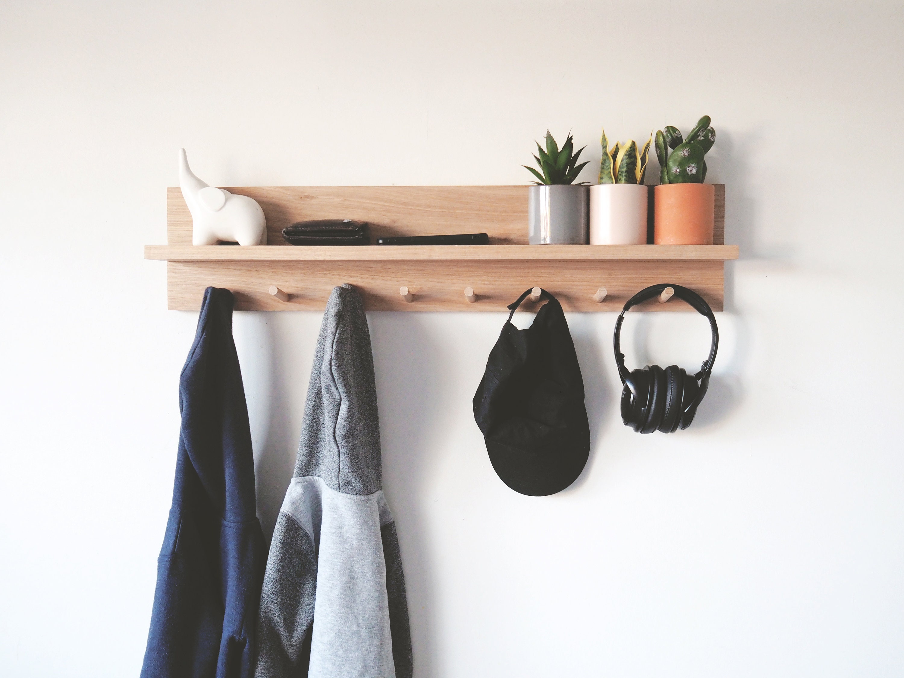 How to Build a Peg Rail Shelf - White and Woodgrain