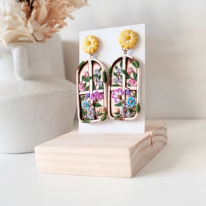 Earring Card Display Stand Earring card display stand, Earring display, craft show earring card holder, wooden earring stand image 3