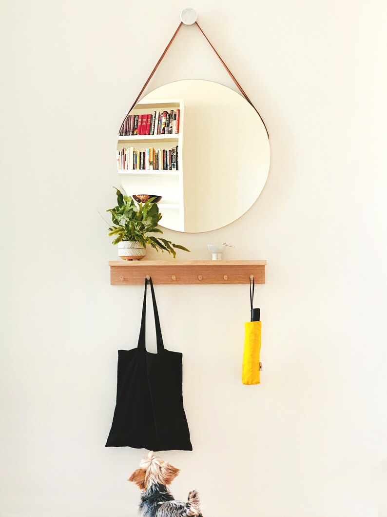 Peg rail with shelf oak wall coat rack shelf Peg shelf Etsy