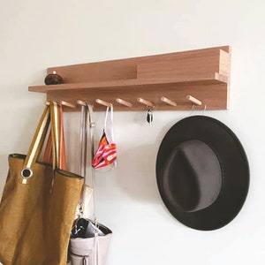 Coat Rack Entryway Organiser with mail holder Entryway Organization, Wall Mount Coat Rack With Shelf, Mail Organizer, Housewarming gift image 2