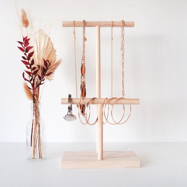 Necklace and Bracelet Stand - Wooden Jewellery Organizer, Necklace Holder, Bracelet Holder, Necklace Stand,  necklace and bracelet holder