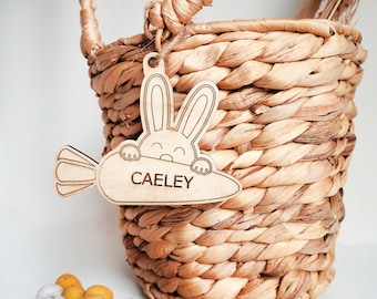 Easter Bunny Tag -  Wooden Tag, Easter, Personalised Easter Tags, Basket Tags, Egg Hunt, Easter, Bunny Tags, Name Tags