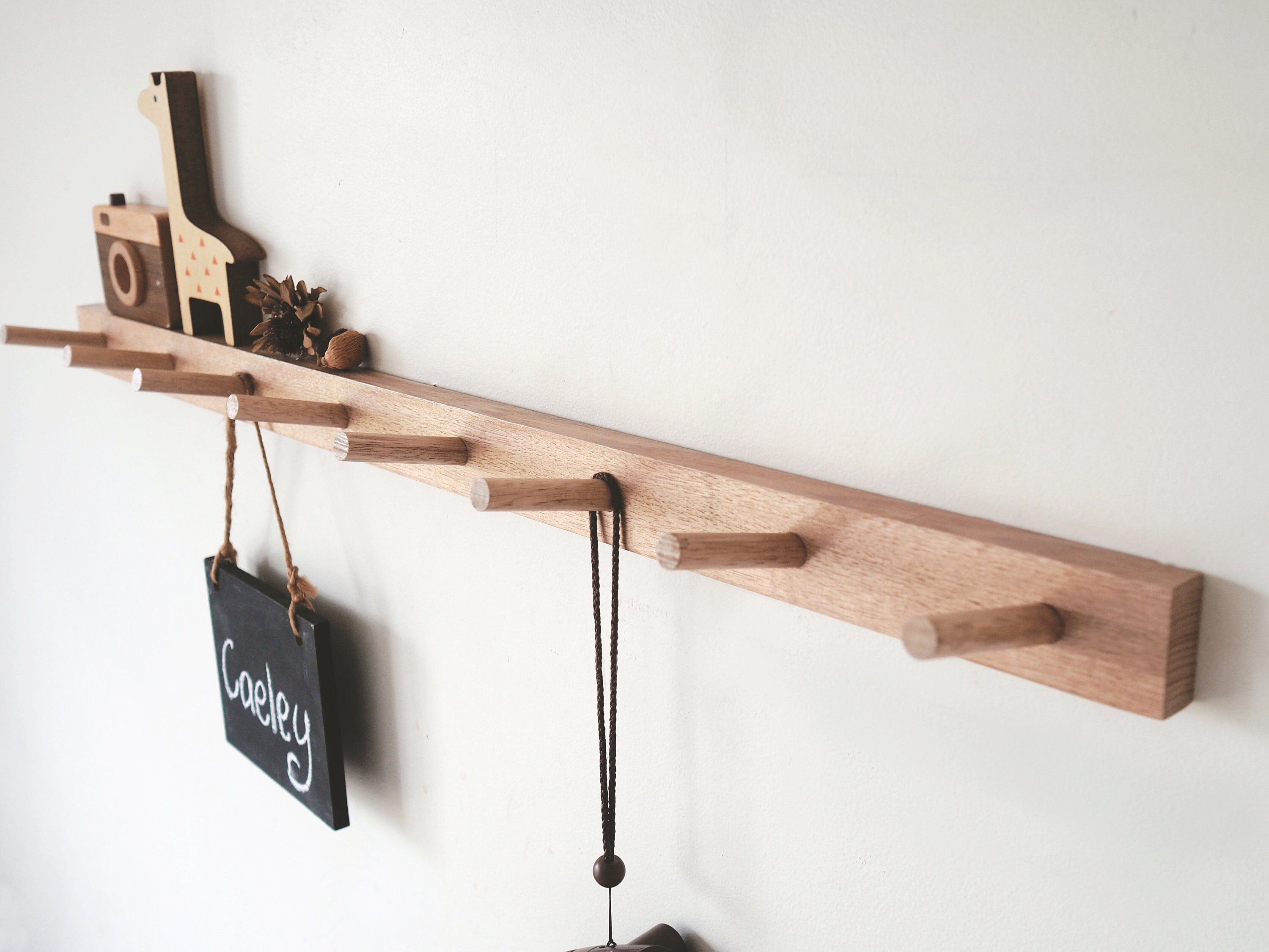 Kids Coat Rack Oak Wall Hooks for Kids Kids room decor Etsy