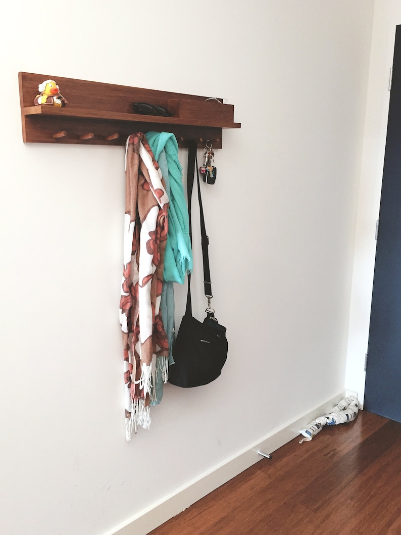 Coat Rack Entryway Organiser with mail holder Entryway Organization, Wall Mount Coat Rack With Shelf, Mail Organizer, Housewarming gift image 4