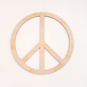 Peace Zeichen für Wand - Boho Wandbehang, Hippie Dekor, Hippie Wandkunst, Kinderzimmer Dekor, Peace Zeichen aus Holz