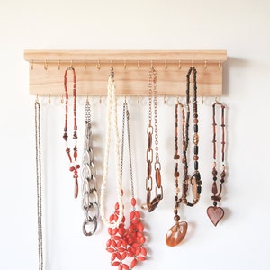 Two Tier Necklace holder - jewelry holder wall, Necklace holder wall, necklace holder wall mount, wooden necklace holder, gift for friend