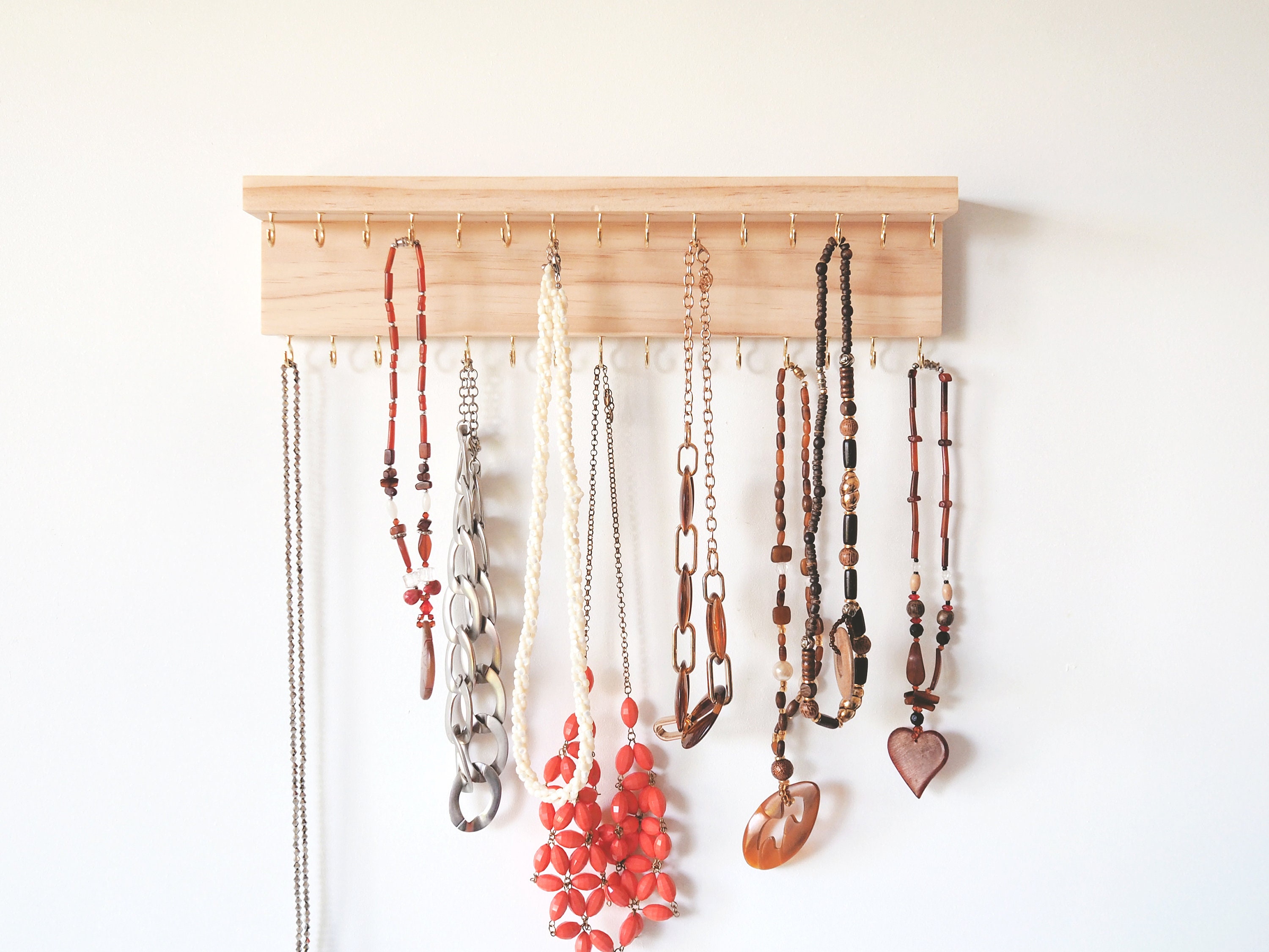 Acrylic Necklace Jewelry Organizer 7 Hooks Wall Hanging - Temu