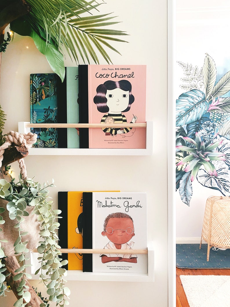 Nursery Bookshelf in White round Peg Across Pine Wood Etsy