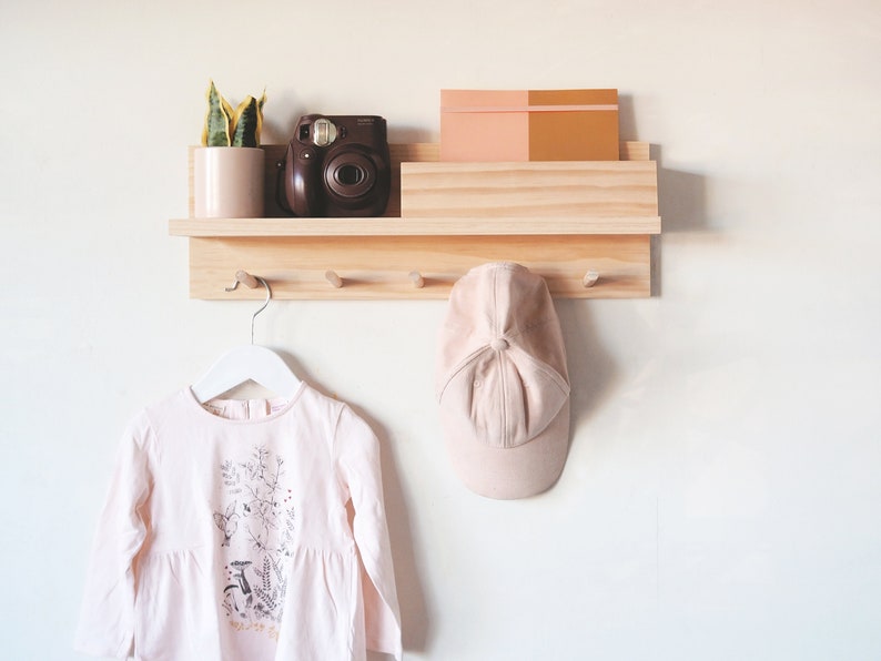 Fathers Day gift Coat rack entryway organiser 55cm Entryway shelf - Birthday gift Housewarming gift Tasmanian OakPine